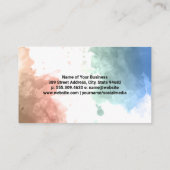 Carte De Visite Arrière - plan aquarelle | Ciseaux | Coupe de chev (Dos)