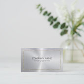 Carte De Visite Arrière - plan argenté avec bordure or (Debout devant)