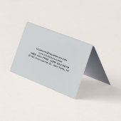 Carte De Visite Arrière - plan argenté élégant Personnalisable (Dos)