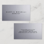 Carte De Visite Arrière - plan argenté élégant propreté (Devant / Derrière)