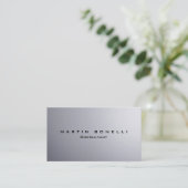 Carte De Visite Arrière - plan argenté élégant propreté (Debout devant)