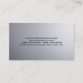 Carte De Visite Arrière - plan argenté élégant propreté (Dos)