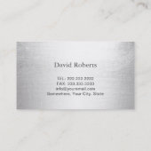 Carte De Visite Arrière - plan argenté moderne de café-restaurant (Dos)