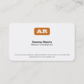 Carte De Visite Arrière - plan arrondi Monogramme (orange) (Dos)