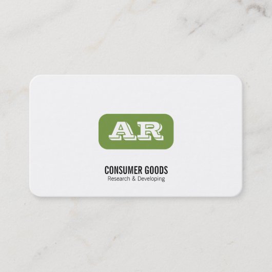 Carte De Visite Arrière - plan arrondi Monogramme (vert pomme) (Devant)