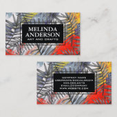 Carte De Visite Arrière - plan artistique Palm Feuilles (Devant / Derrière)