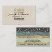 Carte De Visite Arrière - plan beige boulangerie Chef Mariage Gâte (Devant / Derrière)