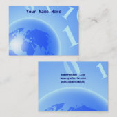 Carte De Visite Arrière - plan binaire de globe, votre nom ici (Devant / Derrière)