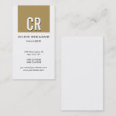 Carte de visite Arrière - plan blanc beige vertica (Devant / Derrière)