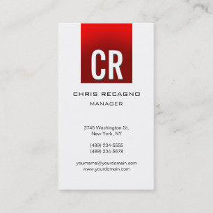 Carte de visite Arrière - plan blanc de bande roug