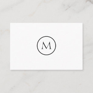 Carte De Visite Arrière - plan blanc décoré d'un monogramme