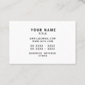 Carte De Visite Arrière - plan blanc décoré d'un monogramme (Dos)