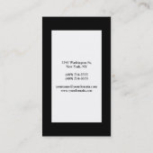 Carte De Visite Arrière - plan blanc élégant et élégant (Dos)