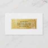 Carte De Visite Arrière - plan blanc élégant Faux Gold Grunge Fram (Dos)