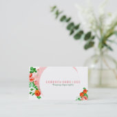 Carte De Visite Arrière - plan blanc moderne et roses roses roses (Debout devant)