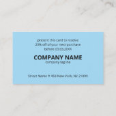 Carte De Visite Arrière - plan bleu (Dos)