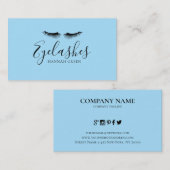 Carte De Visite Arrière - plan bleu Black Eyelashes (Devant / Derrière)