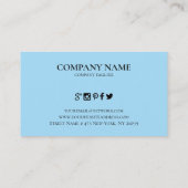 Carte De Visite Arrière - plan bleu Black Eyelashes (Dos)