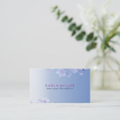 Carte De Visite Arrière - plan bleu ciel en fleurs de printemps bl (Debout devant)