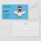 Carte De Visite Arrière - plan bleu-clair de poulet fou drôle de (Devant / Derrière)