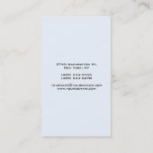 Carte De Visite Arrière - plan bleu clair vertical Plain moderne (Dos)