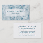 Carte De Visite Arrière - plan bleu de marbre de texture (Devant / Derrière)