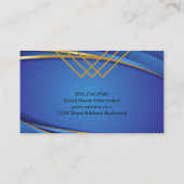 Carte De Visite Arrière-plan bleu géométrique (Dos)