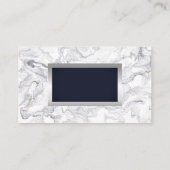 Carte De Visite Arrière - plan bleu marbre | Argent métallique (Dos)