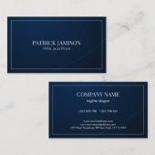 Carte De Visite Arrière - plan bleu profond (Devant / Derrière)