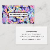 Carte De Visite Arrière - plan Boho Feathers (Devant / Derrière)