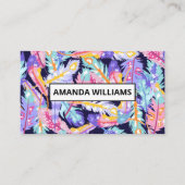 Carte De Visite Arrière - plan Boho Feathers (Devant)