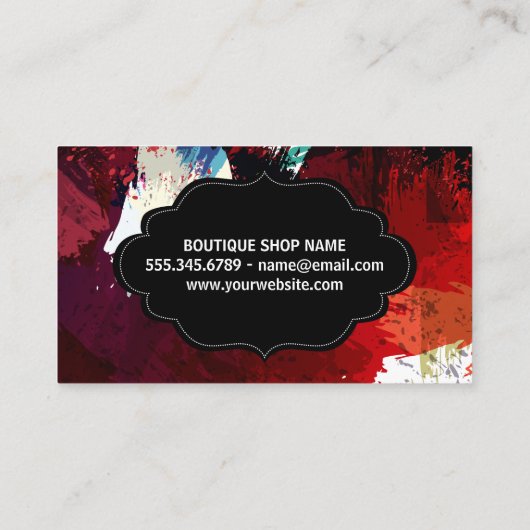 Carte De Visite Arrière - plan brossé artistique (Dos)