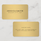 Carte De Visite Arrière - plan brossé métal or (Devant / Derrière)