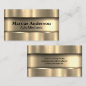 Carte De Visite Arrière - plan brossé métal or (Devant / Derrière)