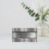 Carte De Visite Arrière - plan brossé métallique (Debout devant)