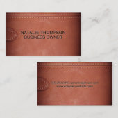 Carte De Visite Arrière - plan Brown de sangle en cuir (Devant / Derrière)
