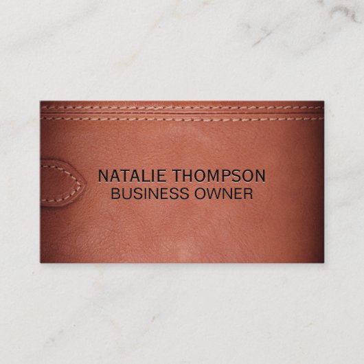 Carte De Visite Arrière - plan Brown de sangle en cuir (Devant)
