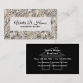 Carte De Visite Arrière - plan chic de granit de constructeur de (Devant / Derrière)