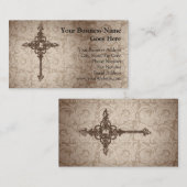 Carte De Visite Arrière - plan chrétien de la croix w/Swirl de (Devant / Derrière)