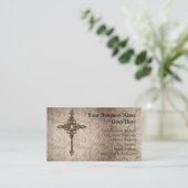 Carte De Visite Arrière - plan chrétien de la croix w/Swirl de (Debout devant)