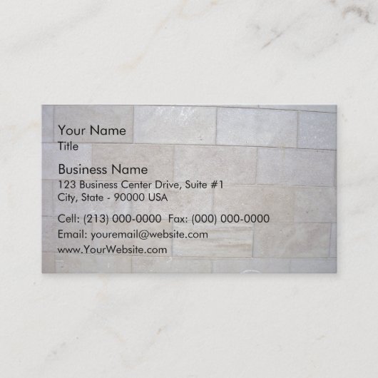 Carte De Visite Arrière - plan concret de mur de briques (Devant)