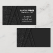 Carte De Visite Arrière - plan contemporain Black Luxury Texture (Devant / Derrière)