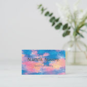 Carte De Visite Arrière - plan couleur aquarelle (Debout devant)