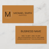 Carte De Visite Arrière - plan couleur bronze (Devant / Derrière)