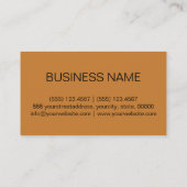 Carte De Visite Arrière - plan couleur bronze (Dos)