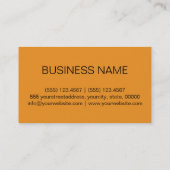 Carte De Visite Arrière - plan couleur carotte orange (Dos)
