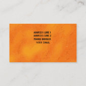 Carte De Visite Arrière - plan couleur orange amusant (Dos)