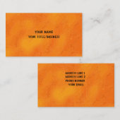 Carte De Visite Arrière - plan couleur orange amusant (Devant / Derrière)