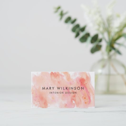 Carte de visite Arrière - plan couleur rose (Debout devant)