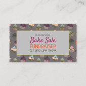 Carte De Visite Arrière - plan Cupcake, Charity Bake Sale Event Ad (Devant)